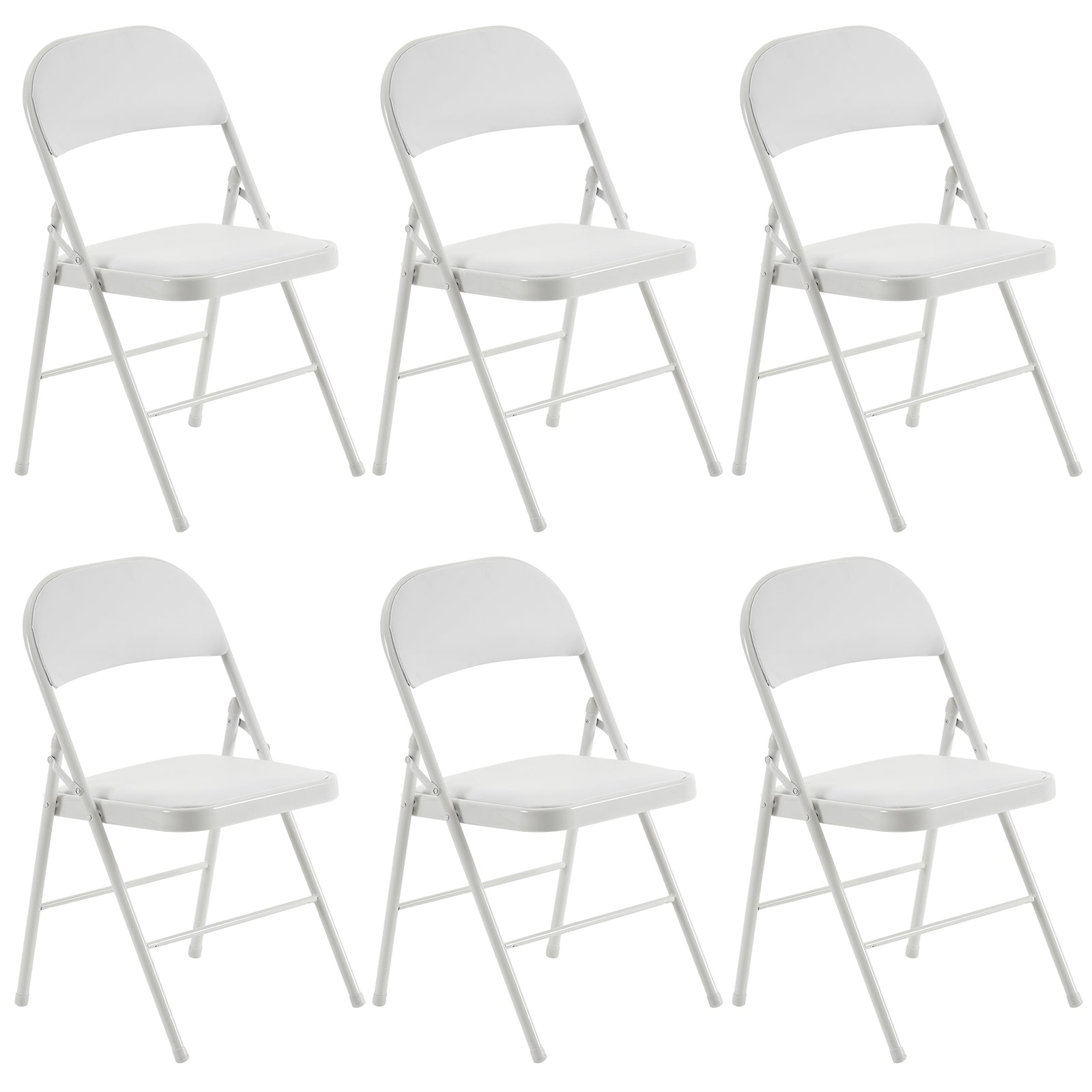 6pcs Elegant Foldable Iron PVC Chairs great2home