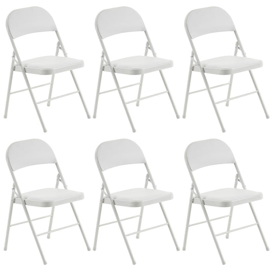 6pcs Elegant Foldable Iron & PVC Chairs