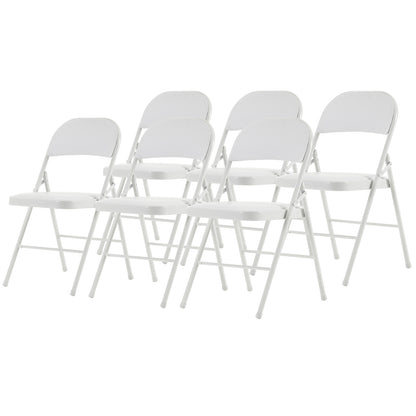 6pcs Elegant Foldable Iron & PVC Chairs